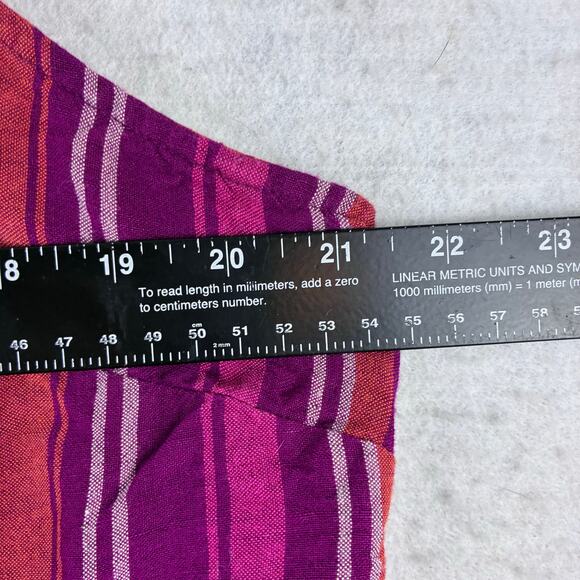 A New Day Sleeveless Crop Tank Women's XL Linen Rayon Blend Pink Purple Stripe - Picture 5 of 9